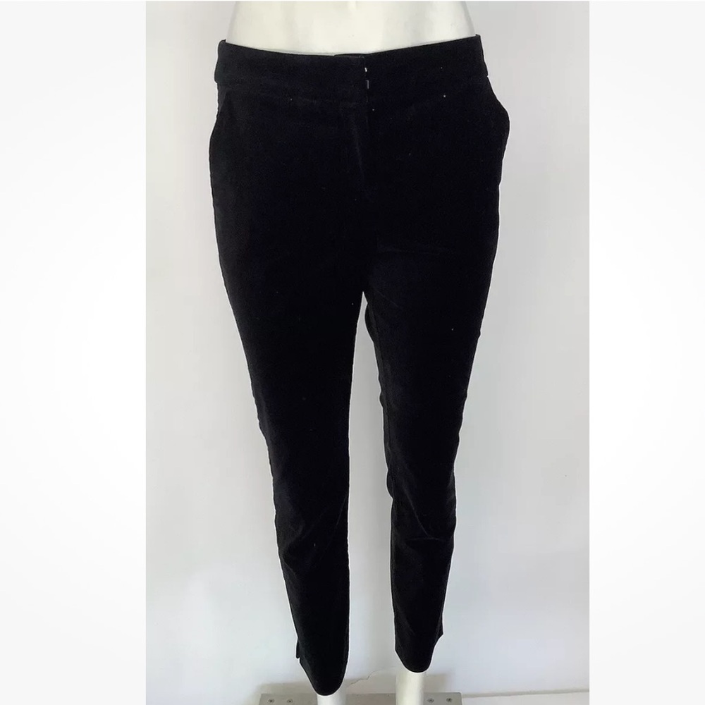 Boden Sz 6 US Straight Leg Velvet Trouser Pants Black Cotton Elastane